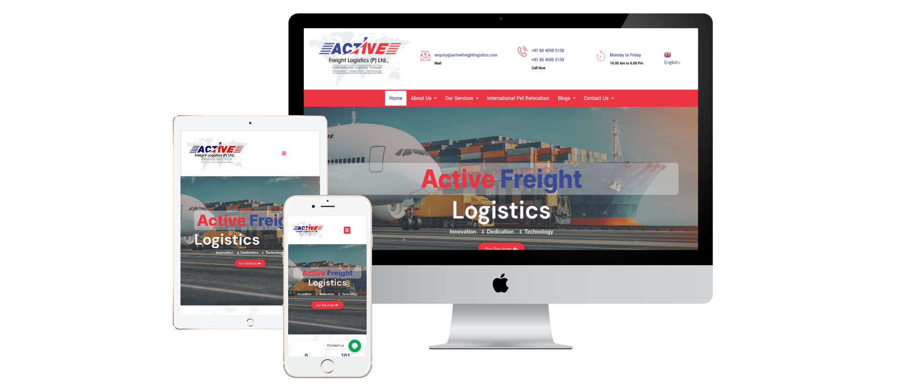 Active Freight Logistics and transport website development