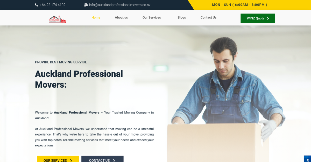 Auckland professional movers Website Developer