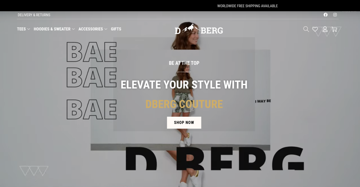 Dberg Couture German Ecommerce Website