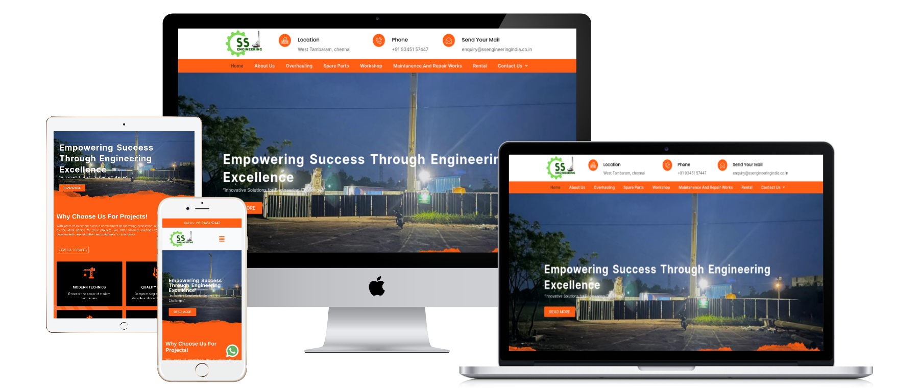 SS Engineering manufacturing website development